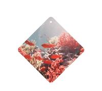 Phayah Ambientadores cuadrados para coche, 4 unidades, diseño de arrecife de coral, diseño escolar, tabletas de aromaterapia automáticas, tarjeta perfumada para colgar, aroma a lavanda