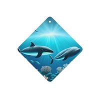 Phayah Ambientadores cuadrados para coche, 4 unidades, diseño de ballenas bajo el mar, con diseño de ballenas y tabletas de aromaterapia, tarjeta perfumada para colgar, aroma a lavanda