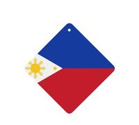 Phayah Ambientadores cuadrados para coche, 4 unidades, diseño de bandera de Filipinas, tabletas de aromaterapia, tarjeta perfumada colgante, aroma a lavanda