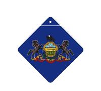 Phayah Ambientadores cuadrados para coche, 4 unidades, diseño de bandera del estado de Pensilvania, tabletas de aromaterapia, tarjeta perfumada para colgar, aroma a lavanda