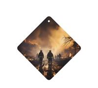 Phayah Ambientadores cuadrados para coche, 4 unidades, diseño de bomberos, diseño de incendios, tabletas de aromaterapia automáticas, tarjeta perfumada para colgar, aroma a lavanda