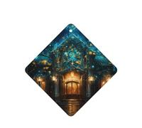 Phayah Ambientadores cuadrados para coche, 4 unidades, diseño de castillo azul, tabletas de aromaterapia, tarjeta perfumada colgante, aroma a lavanda
