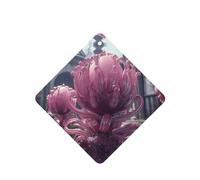 Phayah Ambientadores cuadrados para coche, 4 unidades, diseño de flores moradas y azules, tabletas de aromaterapia automáticas, tarjeta perfumada para colgar, aroma a lavanda