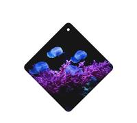 Phayah Ambientadores cuadrados para coche, 4 unidades, diseño de medusas de arrecife de coral, tabletas de aromaterapia, tarjeta perfumada colgante, aroma a lavanda