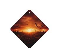 Phayah Ambientadores cuadrados para coche, 4 unidades, diseño de pájaros en el cielo oscuro, tabletas de aromaterapia, tarjeta perfumada para colgar, aroma a lavanda