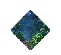 Phayah Ambientadores cuadrados para coche, 4 unidades, diseño de plantas en la selva tropical, tabletas de aromaterapia automáticas, tarjeta perfumada para colgar, aroma a lavanda