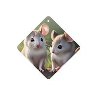 Phayah Ambientadores cuadrados para coche, 4 unidades, diseño de ratón enamorado, tabletas de aromaterapia, tarjeta perfumada para colgar, aroma a lavanda