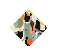 Phayah Ambientadores cuadrados para coche, 4 unidades, diseño moderno de mediados de siglo, con patrón de gato, tabletas de aromaterapia automáticas, tarjeta perfumada para colgar, aroma a lavanda