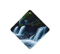 Phayah Ambientadores cuadrados para coche, 4 unidades, gran patrón de cascada, tabletas de aromaterapia para colgar, tarjeta perfumada, aroma a lavanda