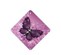 Phayah Ambientadores cuadrados para coche, 4 unidades, hermoso patrón de mariposa morada, tabletas de aromaterapia para colgar, tarjeta perfumada, aroma a lavanda