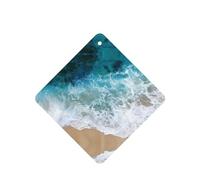 Phayah Ambientadores cuadrados para coche, 4 unidades, hermoso patrón de olas del océano, tabletas de aromaterapia para colgar, tarjeta perfumada, aroma a lavanda