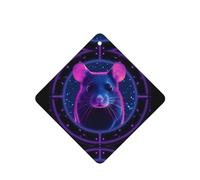 Phayah Ambientadores cuadrados para coche, 4 unidades, insignia, diseño de cabeza de ratón, tabletas de aromaterapia automáticas, tarjeta perfumada para colgar, aroma a lavanda