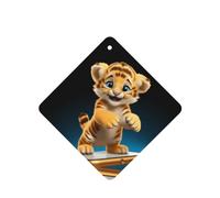 Phayah Ambientadores cuadrados para coche, 4 unidades, para teléfono celular, patrón de tigre, tabletas de aromaterapia automáticas, tarjeta perfumada para colgar, aroma a lavanda