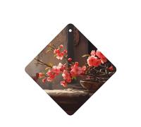Phayah Ambientadores cuadrados para coche, 6 unidades, bonitas ramas de flores, tabletas de aromaterapia, tarjeta perfumada colgante, aroma de lavanda que elimina el olor