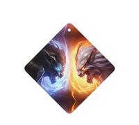 Phayah Ambientadores cuadrados para coche, 6 unidades, con patrón de bestia de confrontación, tabletas de aromaterapia, tarjeta perfumada para colgar, aroma a lavanda