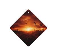 Phayah Ambientadores cuadrados para coche, 6 unidades, diseño de pájaros en el cielo oscuro, tabletas de aromaterapia, tarjeta perfumada para colgar, aroma a lavanda