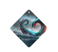 Phayah Ambientadores cuadrados para coche, 6 unidades, diseño de serpiente gigante en el mar, para colgar en tabletas de aromaterapia, aroma a lavanda