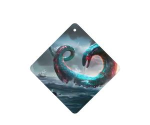 Phayah Ambientadores cuadrados para coche, 6 unidades, diseño de serpiente gigante en el mar, para colgar en tabletas de aromaterapia, aroma a lavanda