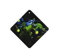 Phayah Ambientadores cuadrados para coche, 6 unidades, diseño de trompeta brillante, con patrón de flores, tabletas de aromaterapia automáticas, tarjeta perfumada para colgar, aroma a lavanda