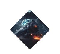 Phayah Ambientadores cuadrados para coche, 6 unidades, potente patrón de locomotora, tabletas de aromaterapia automáticas, tarjeta perfumada para colgar, aroma a lavanda