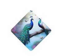 Phayah Ambientadores cuadrados para colgar en el coche, con dos coloridos pavos reales, con aroma a lavanda, para tableta, armario, zapatos, armario, 4 unidades