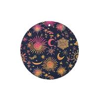 Phayah Ambientadores de coche de forma redonda, 4 unidades, con patrón de constelación de estrellas, tabletas de aromaterapia automáticas, tarjeta perfumada para colgar, aroma a lavanda