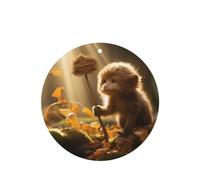 Phayah Ambientadores de coche de forma redonda, 4 unidades, con patrón de mono jugando, tabletas de aromaterapia, tarjeta perfumada para colgar, aroma a lavanda