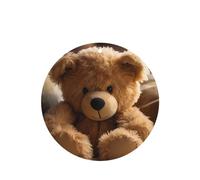 Phayah Ambientadores de coche de forma redonda, 4 unidades, con patrón de oso de peluche marrón sentado, tabletas de aromaterapia, tarjeta perfumada para colgar, aroma a lavanda