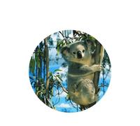 Phayah Ambientadores de coche de forma redonda, 4 unidades, con patrón de oso koala, tabletas de aromaterapia para colgar, tarjeta perfumada, aroma a lavanda
