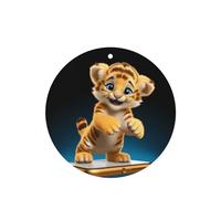 Phayah Ambientadores de coche de forma redonda, 4 unidades, con patrón de tigre para teléfono celular, tabletas de aromaterapia automáticas, tarjeta perfumada para colgar, aroma a lavanda