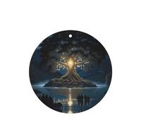 Phayah Ambientadores de coche de forma redonda, 4 unidades, diseño de árbol antiguo de la sabiduría, tabletas de aromaterapia, tarjeta perfumada colgante, aroma a lavanda
