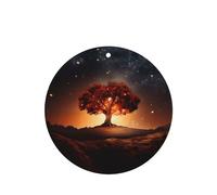 Phayah Ambientadores de coche de forma redonda, 4 unidades, diseño de árbol antiguo en el cielo nocturno, tabletas de aromaterapia automáticas, tarjeta perfumada para colgar, aroma a lavanda