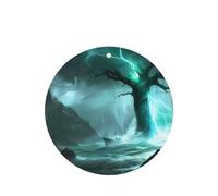 Phayah Ambientadores de coche de forma redonda, 4 unidades, diseño de árbol antiguo en la tormenta, tarjeta perfumada para colgar, aroma a lavanda