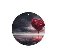 Phayah Ambientadores de coche de forma redonda, 4 unidades, diseño de árbol de amor, tabletas de aromaterapia automáticas, tarjeta perfumada para colgar, aroma a lavanda