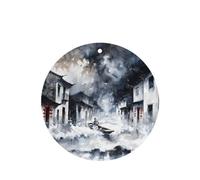 Phayah Ambientadores de coche de forma redonda, 4 unidades, diseño de barco en el agua, tarjetas aromáticas para colgar, aroma a lavanda