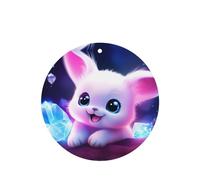 Phayah Ambientadores de coche de forma redonda, 4 unidades, diseño de conejito rosa con ojos grandes, para aromaterapia, tabletas de aromaterapia, tarjeta perfumada para colgar, aroma a lavanda