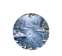 Phayah Ambientadores de coche de forma redonda, 4 unidades, diseño de escena de nieve navideña, tabletas de aromaterapia automáticas, tarjeta perfumada para colgar, aroma a lavanda