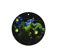 Phayah Ambientadores de coche de forma redonda, 4 unidades, diseño de flores de trompeta brillante, tabletas de aromaterapia automáticas, tarjeta perfumada para colgar, aroma a lavanda