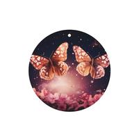 Phayah Ambientadores de coche de forma redonda, 4 unidades, diseño de mariposa con alas, tarjetas aromáticas para colgar en tabletas de aromaterapia, aroma a lavanda