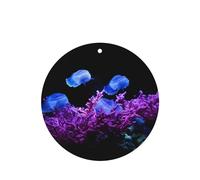 Phayah Ambientadores de coche de forma redonda, 4 unidades, diseño de medusas de arrecife de coral, tabletas de aromaterapia automáticas, tarjeta perfumada para colgar, aroma a lavanda