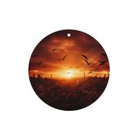 Phayah Ambientadores de coche de forma redonda, 4 unidades, diseño de pájaros en el cielo oscuro, tabletas de aromaterapia automáticas, tarjeta perfumada para colgar, aroma a lavanda