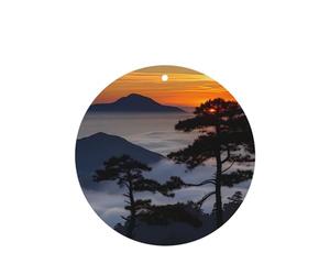 Phayah Ambientadores de coche de forma redonda, 4 unidades, diseño de pino en la cima de la montaña, tabletas de aromaterapia automáticas, tarjeta perfumada para colgar, aroma a lavanda