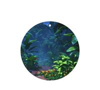 Phayah Ambientadores de coche de forma redonda, 4 unidades, diseño de plantas en la selva tropical, tabletas de aromaterapia automáticas, tarjeta perfumada para colgar, aroma a lavanda