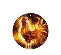 Phayah Ambientadores de coche de forma redonda, 4 unidades, diseño de pollo en fuego, tabletas de aromaterapia automáticas, tarjeta perfumada para colgar, aroma a lavanda