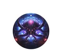 Phayah Ambientadores de coche de forma redonda, 4 unidades, diseño de pulpo de mar profundo, con patrón de rey de pulpo automático, tarjeta perfumada para colgar, aroma a lavanda