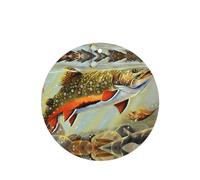 Phayah Ambientadores de coche de forma redonda, 4 unidades, patrón de pesca con mosca de arroyo, tabletas de aromaterapia, tarjeta perfumada colgante, aroma a lavanda
