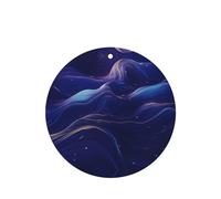 Phayah Ambientadores de coche de forma redonda, 4 unidades, patrón de venas de mármol azul, tabletas de aromaterapia automáticas, tarjeta perfumada para colgar, aroma a lavanda