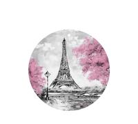 Phayah Ambientadores de coche de forma redonda, 4 unidades, pintura al óleo, patrón de la Torre Eiffel de París, tabletas de aromaterapia automáticas, tarjeta perfumada colgante, aroma a lavanda