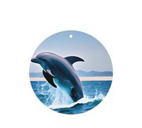 Phayah Ambientadores de coche de forma redonda, 6 unidades, con patrón de delfines saltando, tarjetas aromáticas colgantes, con aroma a lavanda