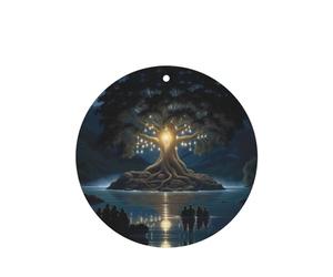 Phayah Ambientadores de coche de forma redonda, 6 unidades, diseño de árbol antiguo de la sabiduría, tabletas de aromaterapia, tarjeta perfumada colgante, aroma a lavanda